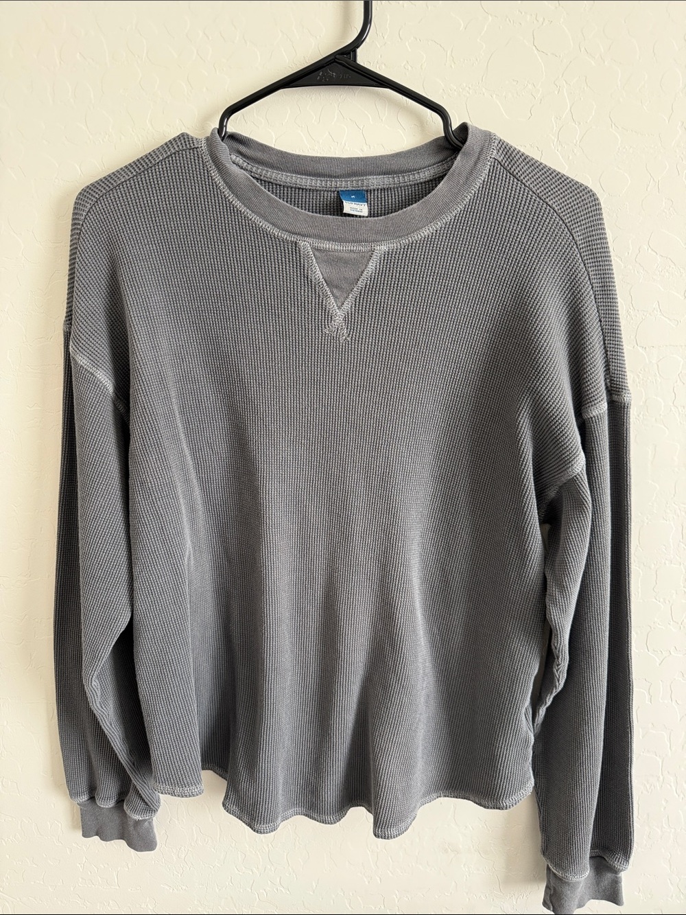 Women's Classic Gray Waffle Long Sleeve